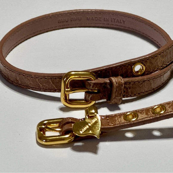Authentic miu miu heart bracelet leather - Picture 3 of 14